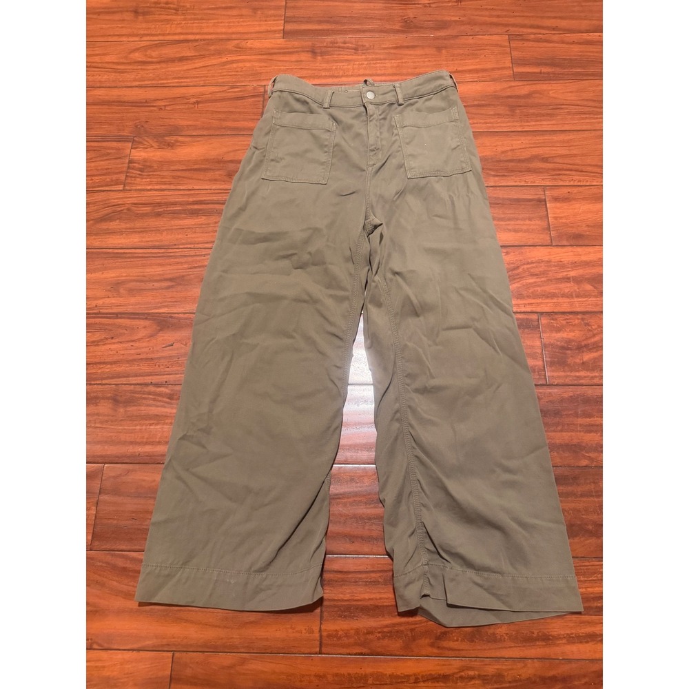 ALC Olive Green Wide Leg Utility Pants Lace Up Back Size 4
